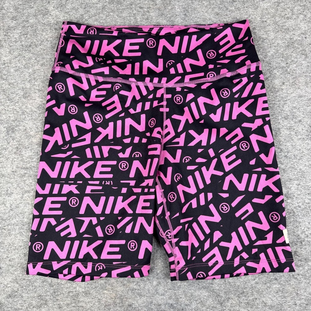Nike One Dri Fit Mid Rise 7" Tight Fit Printed Biker Shorts‎ Womens Small S
